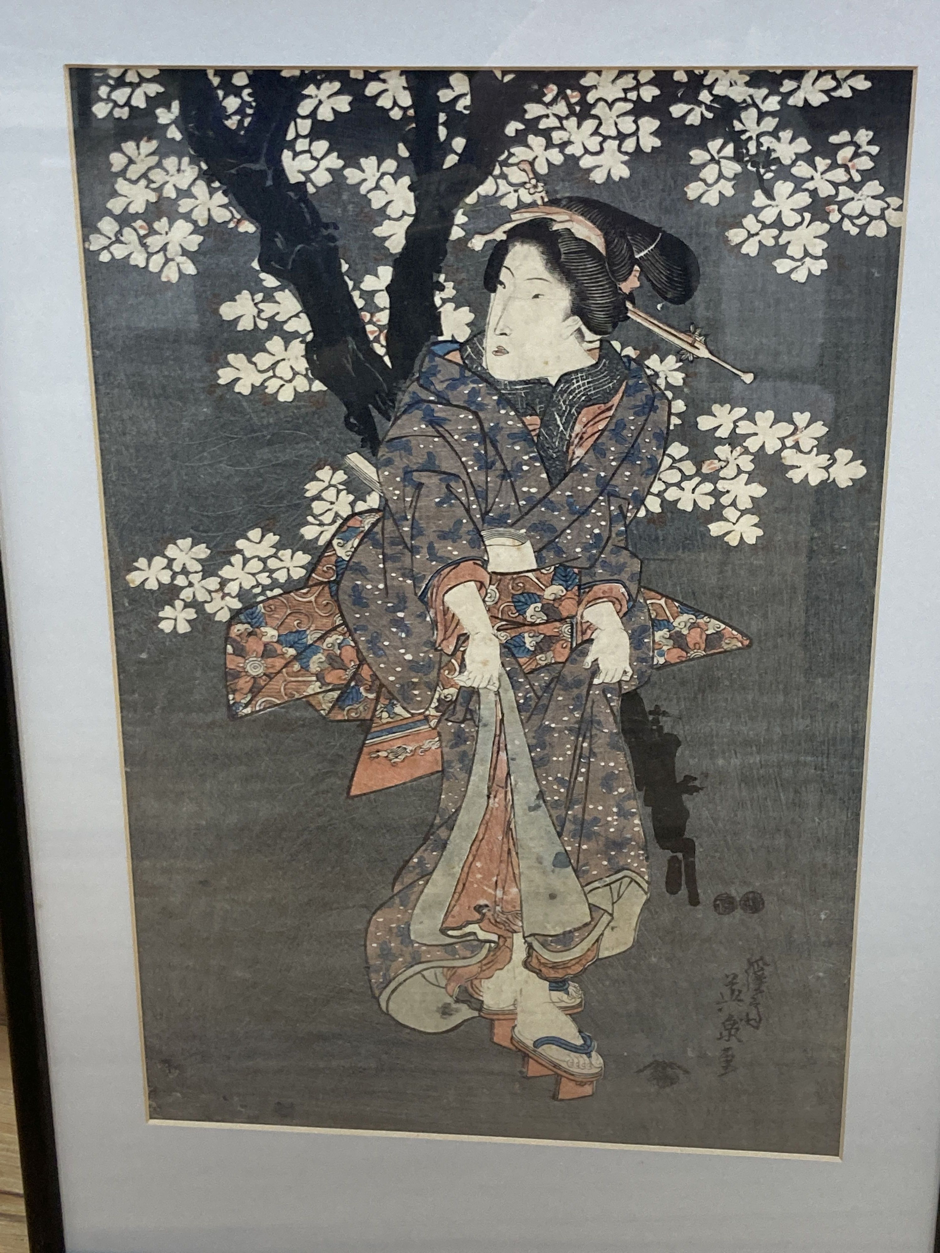 Japanese School, four assorted woodblock prints, Geishas and actresses, largest 36 x 25cm